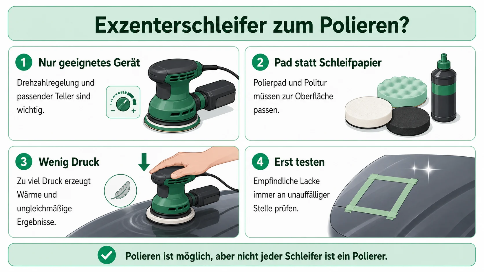 Infografik zu Mit dem Exzenterschleifer polieren?