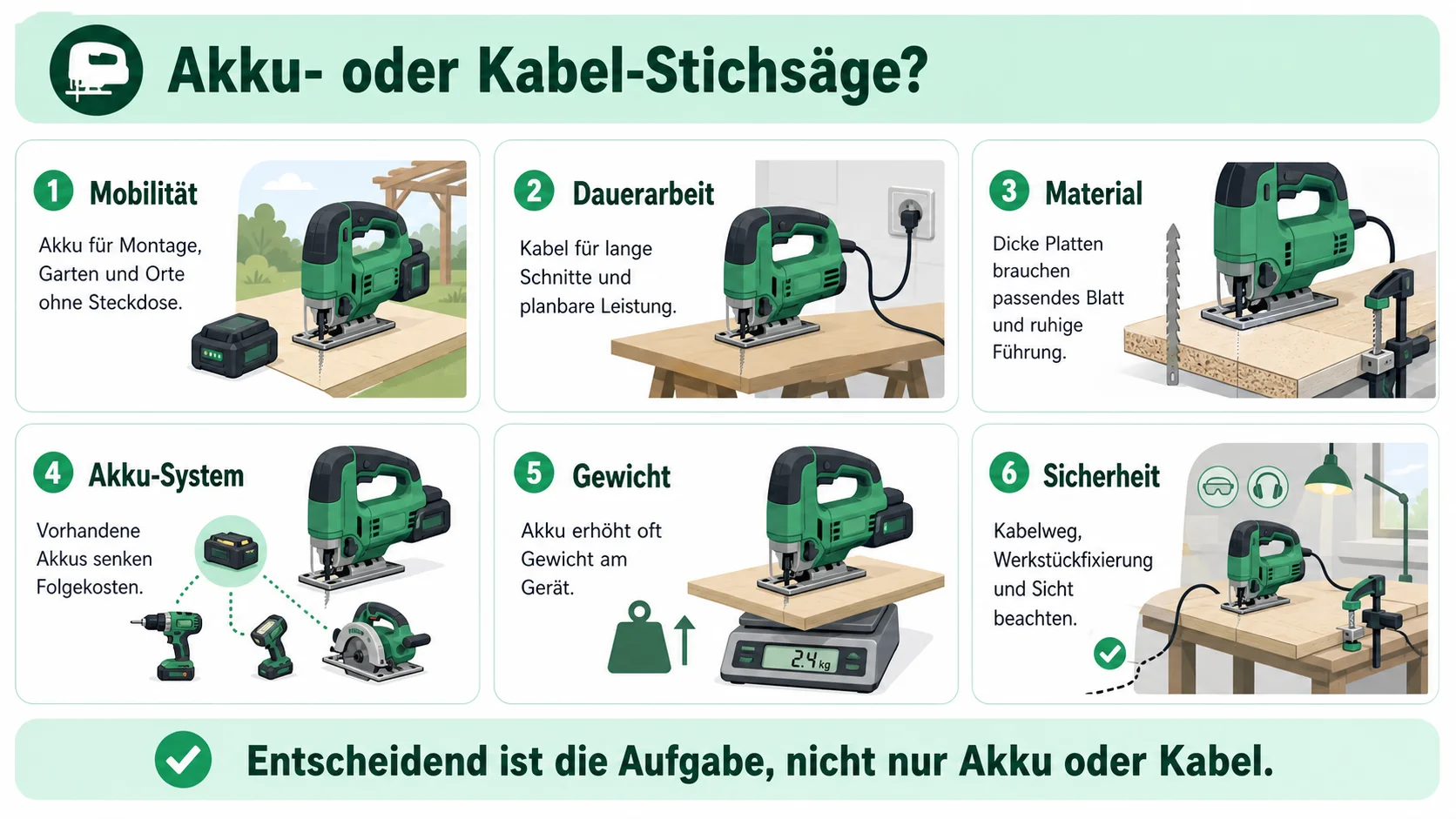 Infografik: Akku- oder Kabel-Stichsäge