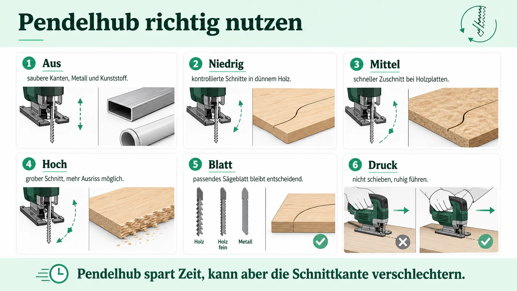 Infografik: Pendelhub richtig nutzen